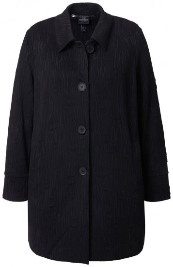 Ulla Popken 845026 Hemdjacke mit Zebrastruktur Schwarz - Jacken - Damenjacken in großen Größen