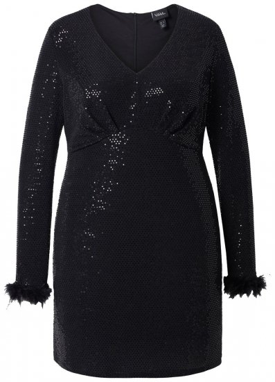 Ulla Popken 845145 Paillettenkleid Schwarz - Abendkleider - Abendkleider in großen Größen