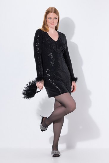 Ulla Popken 845145 Paillettenkleid Schwarz - Abendkleider - Abendkleider in großen Größen