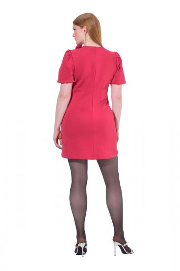 Ulla Popken 845148 Geblümtes Bodycon-Kleid Magenta - Kleider - Kleider für alle Größen