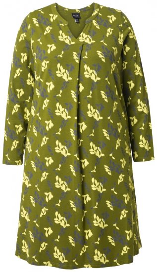 Ulla Popken 845190 Geblümtes Jerseykleid Türkis - Jerseykleider - 