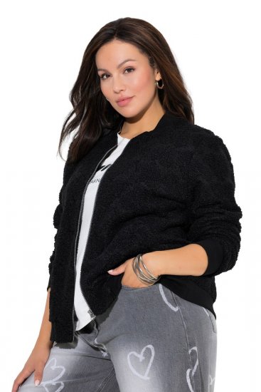 Ulla Popken 845262 Teddyjacke Schwarz - Jacken - Damenjacken in großen Größen