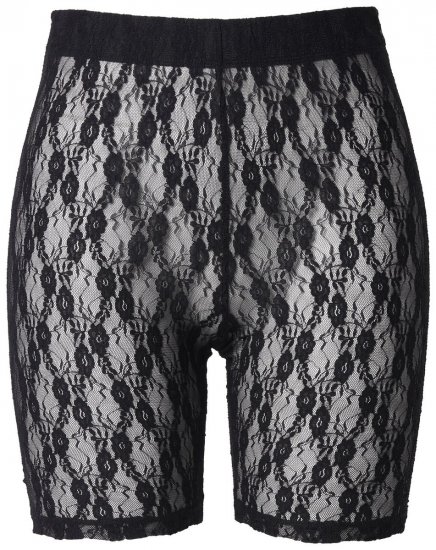 Ulla Popken 845290 Geblümte Anti-Scheuer-Radler mit Spitze Schwarz - Anti-Scheuer-Radler - 