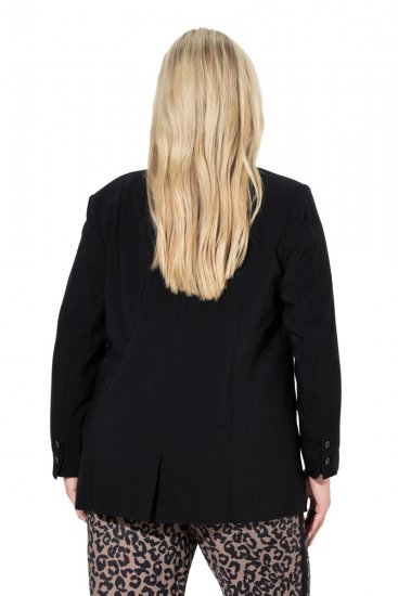 Ulla Popken 845336 Oversize-Stretchblazer mit zwei Knöpfen Schwarz - Blazer - Blazer in großen Größen für Damen