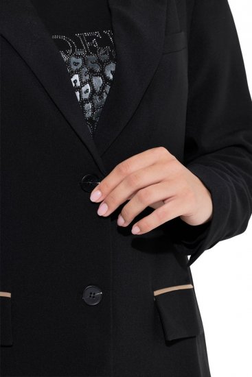 Ulla Popken 845336 Oversize-Stretchblazer mit zwei Knöpfen Schwarz - Blazer - Blazer in großen Größen für Damen
