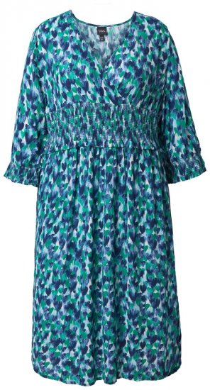 Ulla Popken 845360 Gemustertes Midikleid Hellblau - Midikleider - Midikleider für Damen in großen Größen