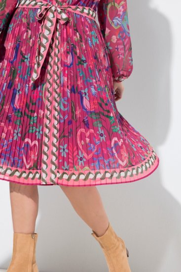 Ulla Popken 845649 Langärmliges Midikleid Beerenrot - Midikleider - Midikleider für Damen in großen Größen