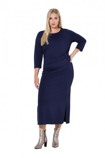 Ulla Popken 845705 Jerseykleid Dunkelblau - Midikleider - Midikleider für Damen in großen Größen