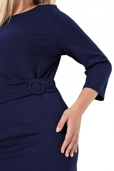 Ulla Popken 845705 Jerseykleid Dunkelblau - Midikleider - Midikleider für Damen in großen Größen