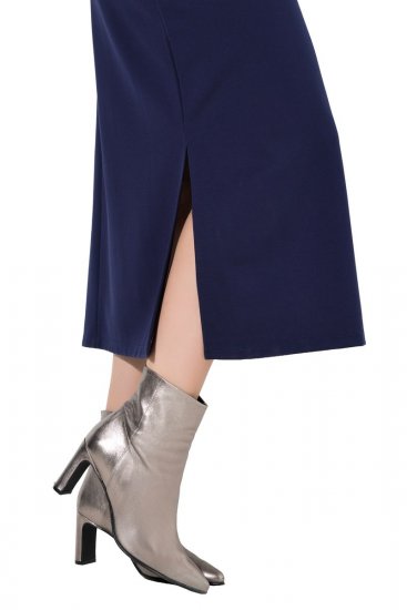 Ulla Popken 845705 Jerseykleid Dunkelblau - Midikleider - Midikleider für Damen in großen Größen