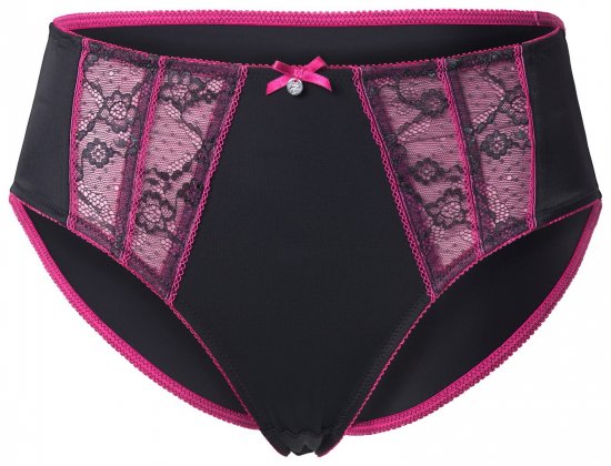 Ulla Popken 845885 Geblümte Slips mit Spitze Rosa - Slips - 