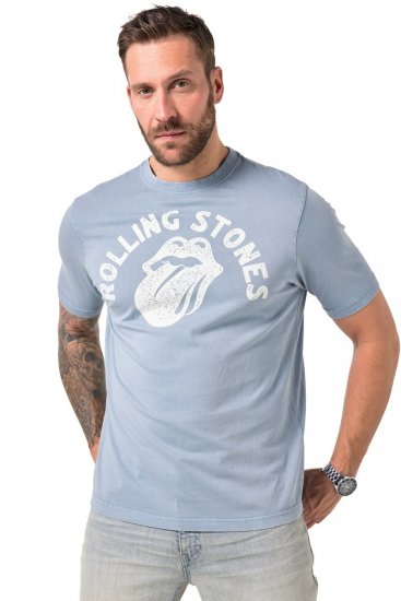 JP1880 846221 Rolling Stones Tongue T-Shirt Hellblau - Band-T-shirts - Band T-Shirts in großen Größen