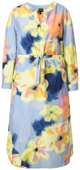 Ulla Popken 846330 Geblümtes Maxikleid Hellblau - Maxikleider - Maxikleider in großen Größen