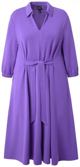 Ulla Popken 846373 Sweatkleid in A-Linie mit 3/4-Ärmeln Flieder - Kleider - Kleider für alle Größen