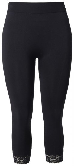 Ulla Popken 846491 3/4-Strumpfleggings mit Spitze Schwarz - Strumpfhosen & Socken - 