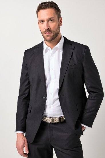 JP1880 Korsika Sakko in Leinenoptik Schwarz - Herrenanzüge und -blazer - Herrenanzüge und -blazer in großen Größen