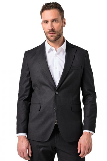 JP1880 Korsika Sakko in Leinenoptik Schwarz - Herrenanzüge und -blazer - Herrenanzüge und -blazer in großen Größen