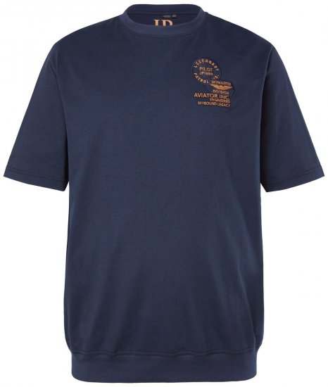 JP1880 846657 T-Shirt Bauchfit mit Badges Dunkelblau TALL - TALL T-shirts - T-Shirts Überlänge Herren
