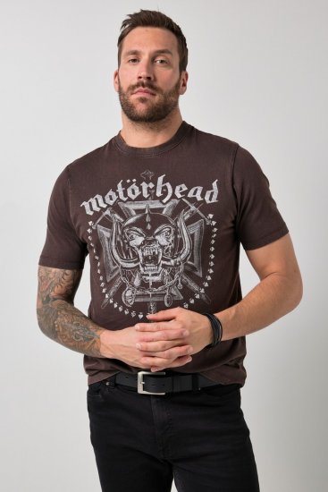 JP1880 Motörhead Soft Jersey Vintage T-Shirt Brown - Band-T-shirts - Band T-Shirts in großen Größen