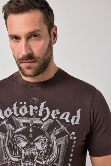 JP1880 Motörhead Soft Jersey Vintage T-Shirt Brown - Band-T-shirts - Band T-Shirts in großen Größen