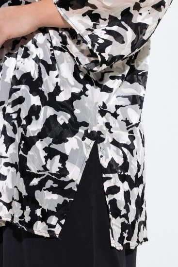 Ulla Popken 847060 Offene Jacke aus Ausbrenner-Chiffon Schwarz - Jacken - Damenjacken in großen Größen