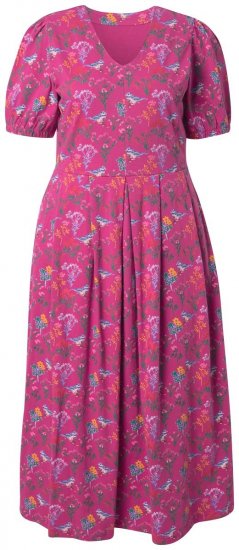 Ulla Popken 847409 Gemustertes Maxikleid Beerenrot - Maxikleider - Maxikleider in großen Größen