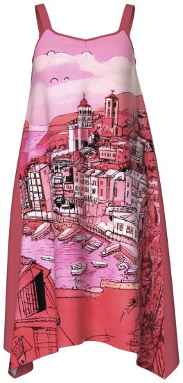 Ulla Popken 847481 Gemustertes Kleid Rot - Minikleider - Minikleider in großen Größen