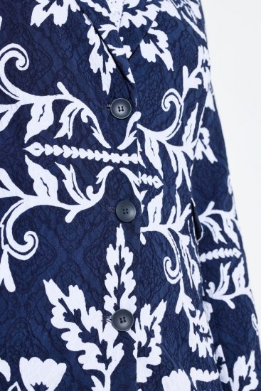 Ulla Popken 847586 Blazer aus floralem Jacquard Dunkelblau - Blazer - Blazer in großen Größen für Damen