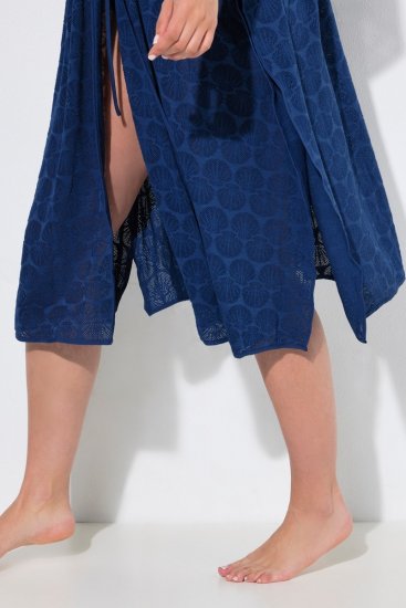 Ulla Popken 847654 Gemustertes Kleid Dunkelblau - Kaftane - 