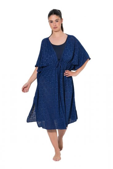 Ulla Popken 847654 Gemustertes Kleid Dunkelblau - Kaftane - 