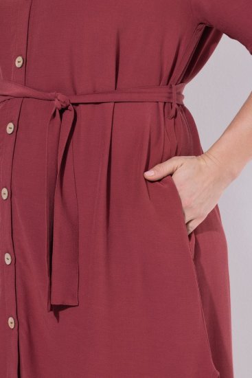 Ulla Popken 847797 Hemdblusenkleid Rostrot - Blusenkleider - 