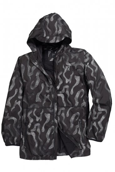 Jay-Pi 847852 Ultraleichte Outdoorjacke mit Reflektordruck Schwarz - Herren jacken - Herren Jacken in großen Größen