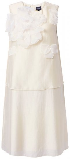 Ulla Popken 847918 Geblümtes Chiffonkleid Wollweiß - Sommerkleider - Sommerkleider in großen Größen