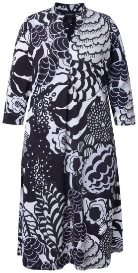 Ulla Popken 847972 Geblümtes Strickkleid Weiß - Strickkleider - 