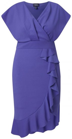 Ulla Popken 848120 Kleid mit Volants Flieder - Abendkleider - Abendkleider in großen Größen