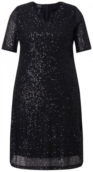 Ulla Popken 848140 Paillettenkleid Schwarz - Abendkleider - Abendkleider in großen Größen