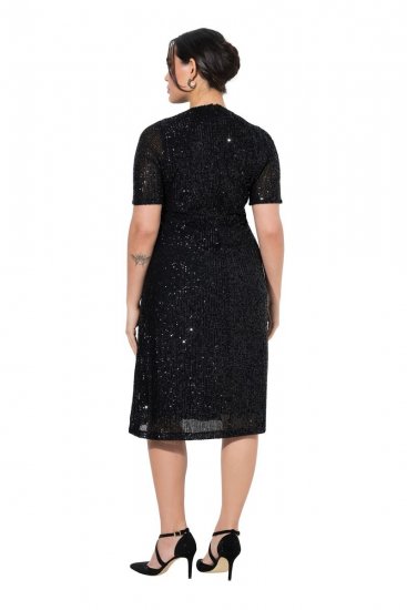 Ulla Popken 848140 Paillettenkleid Schwarz - Abendkleider - Abendkleider in großen Größen