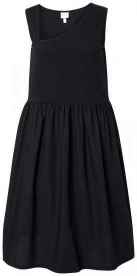 Ulla Popken 848305 Ärmelloses Midikleid mit V-Ausschnitt Schwarz - Midikleider - Midikleider für Damen in großen Größen