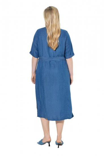 Ulla Popken 848491 Hemdblusenkleid Denimblau - Midikleider - Midikleider für Damen in großen Größen