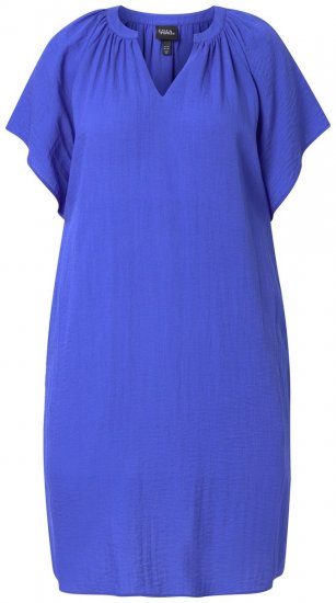 Ulla Popken 848526 Kleid aus Leinenmix mit Taschen Blau - Sommerkleider - Sommerkleider in großen Größen
