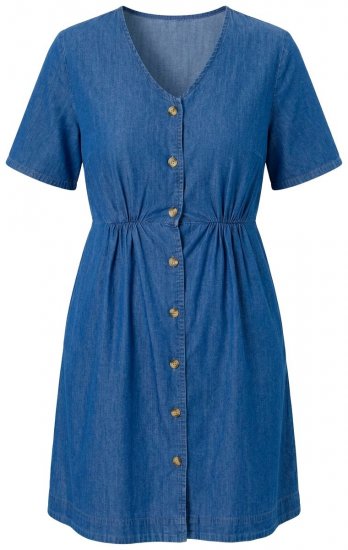 Ulla Popken 848597 Hemdblusenkleid Denimblau - Blusenkleider - 