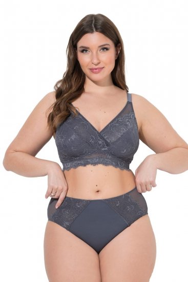 Ulla Popken 848693 Slips mit Spitze Anthrazit - Slips - 