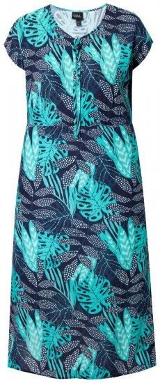 Ulla Popken 848696 Gemustertes Kleid Dunkelblau - Sommerkleider - Sommerkleider in großen Größen