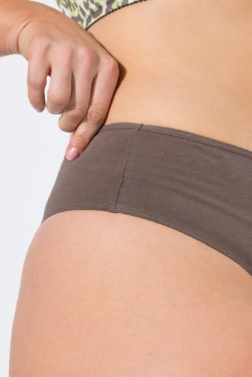 Ulla Popken 848826 Strings mit Animal-Print 3er-Pack Taupe - Slips - 