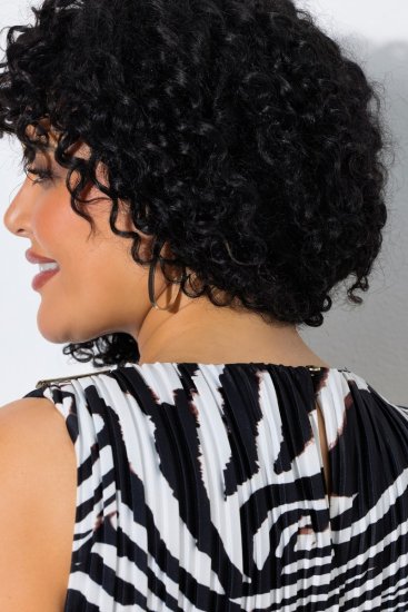 Ulla Popken 848948 Kleid mit Animal-Print Schwarz - Sommerkleider - Sommerkleider in großen Größen