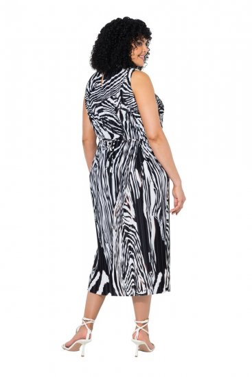 Ulla Popken 848948 Kleid mit Animal-Print Schwarz - Sommerkleider - Sommerkleider in großen Größen