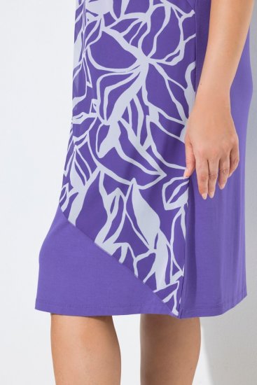 Ulla Popken 849033 Gemustertes Chiffonkleid Flieder - Kleider - Kleider für alle Größen