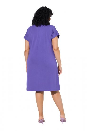 Ulla Popken 849033 Gemustertes Chiffonkleid Flieder - Kleider - Kleider für alle Größen