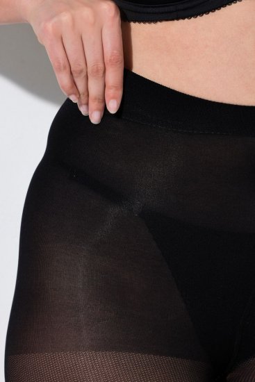 Ulla Popken 849047 Gemusterte Strumpfhose 100 den Schwarz - Strumpfhosen & Socken - 
