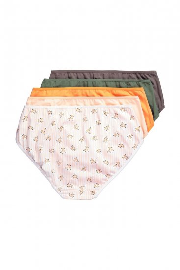 Ulla Popken 849098 Geblümte Slips 6er-Pack Orange - Slips - 
